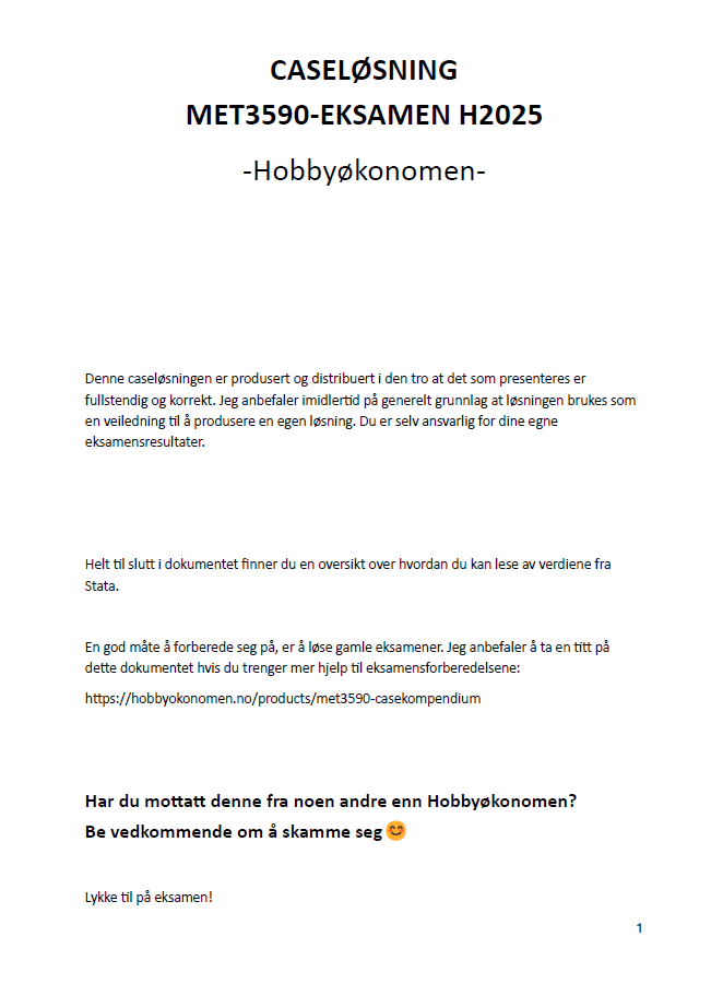 Caseløsning Høst 2025 + Casekompendium