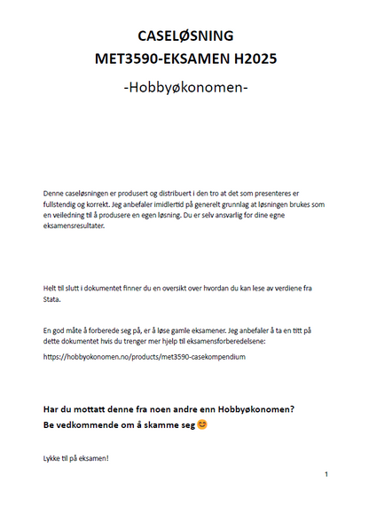 Caseløsning Høst 2025 + Casekompendium