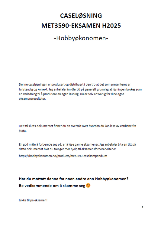 Caseløsning Høst 2025 + Casekompendium