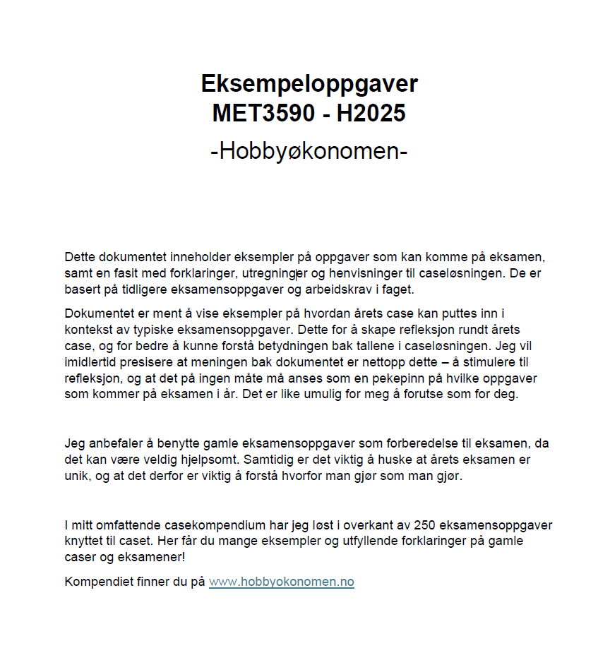 MET3590 - Eksempeloppgaver - Høst 2025