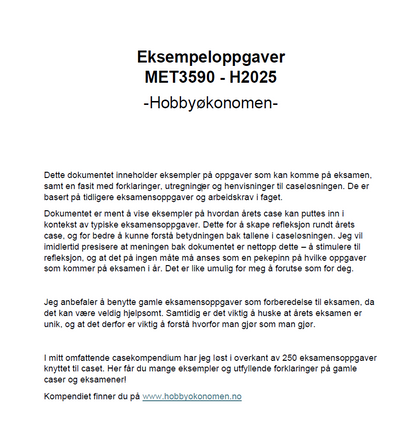 MET3590 - Eksempeloppgaver - Høst 2025