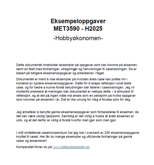MET3590 - Eksempeloppgaver - Høst 2025