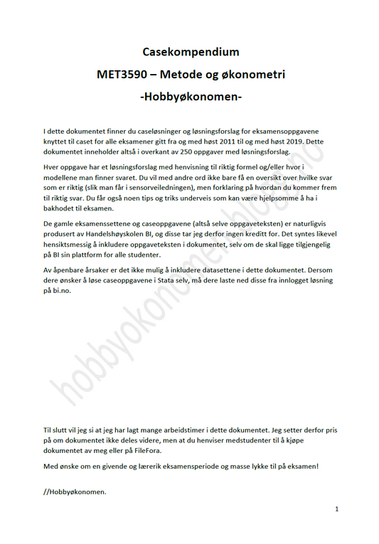 Caseløsning Vår 2025 + Casekompendium